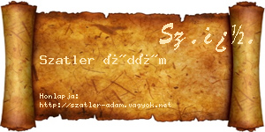 Szatler Ádám névjegykártya